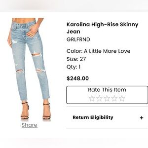 Grlfrnd Karolina High Rise Skinny Jean